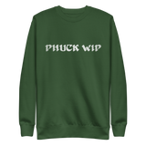 PHUCK WIP premium crewneck in Green, front